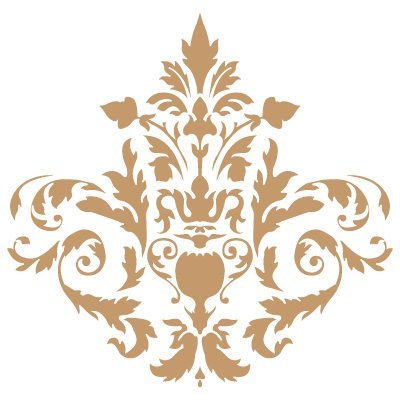 Stencil Deco Damask 026. Stencil size: 20x20 cm (7,9x7,9 in). Design size: 15,5x15,1 cm (6,1x5,9 in)