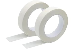 Zellykool Beige White Masking Tape, 1 Inch x 55 Yards, 2 Rolls, Painters Tape for Painting, Home, Office, School Stationery, Arts, Crafts, Decoration