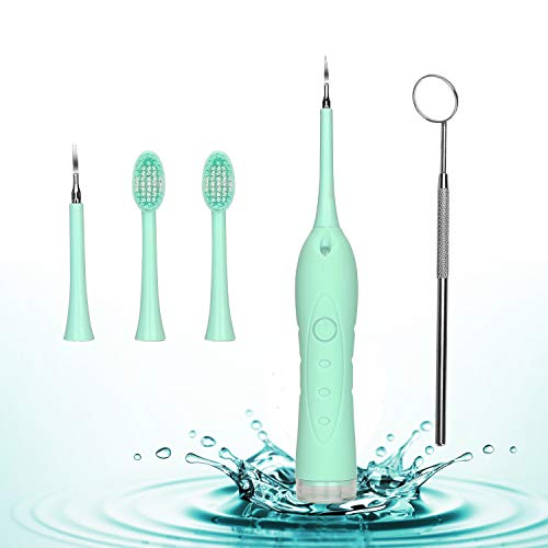 Electric Dental Calculus Remover Plaque Remover for Teeth with Electric Sonic Toothbrush Ultrasonic Tartar Scraper Stain Remover with Dental Picks Mirror(Green) - Thumbnail 7