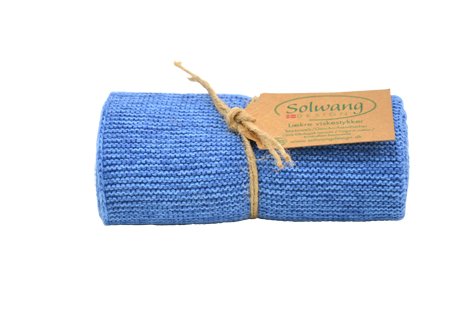 Solwang Organic Blue Mottled Cotton Knitted Tea Towel Kitchen Towel