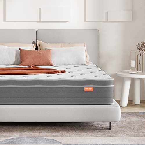 Sweetnight Hybrid Mattress, 10 Inch King Mattress in A Box Sleep