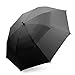 Becko 10-Rib Fast-Dry Foldable Travel Umbrella with 210t Fabric Teflon, Reinforced Windproof Frame - Auto Open/Close, Easy Carry (Black) … (Black 2)