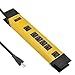 Bestten 6 Outlet Heavy Duty Metal Workshop Surge Protector Power Strip with Cord Management, 6-Foot Cord, ETL Certified