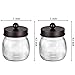 Amolliar Mason Jar Bathroom Vanity Organizer - Rustic Farmhouse Decor Bronze Bathroom Accessories -- Qtip Dispenser Holder Canister Glass for Q-tips,Cotton Swabs,Rounds,Ball,Flossers / Bronze,2-Pack