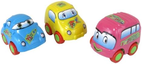 Smartots Toy Character Car Set (3-Piece), Pink, Yellow, Blue