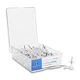 Push Pins, 3/8-Inch Point, 1/2-Inch Heads, 100/Box, Clear