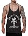 JEEING GEAR Men's Stringer Bodybuilding Workout Gym Tank Tops Y Back Cotton Color Black Size L