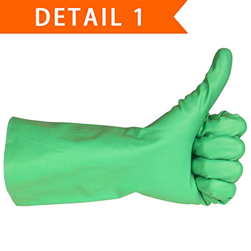 ThxToms (3 Pairs) Reusable Nitrile Gloves, Household Cleaning Gloves for Dishwashing, Latex Rubber Free, Large
