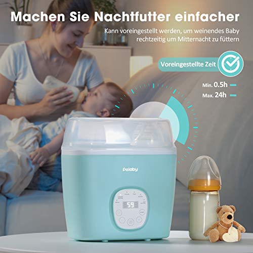 Flaschenwärmer baby,Pelaby 6-in-1 Fast Sterilisator für babyflaschen, Fast Babynahrungsheizung & Abtauung BPA-freier Fläschchenwärmer,Babykostwärmer mit LCD-Display