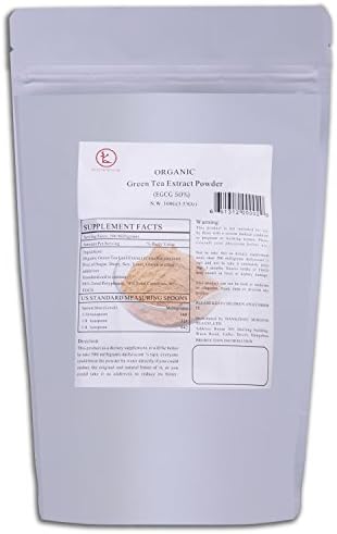 KLS Green Tea Extract Powder (3.53 Oz) 50% EGCG 98% Polyphenol Ingredients From Organic Tea Plantation Green Tea Extract Supplements Powder Instant Green Tea Powder