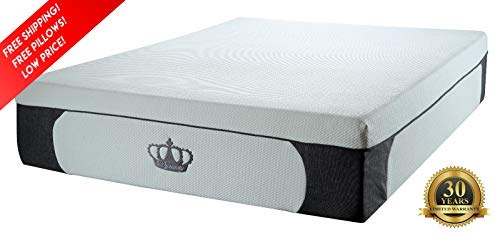 DynastyMattress New! 14.5-Inch CoolBreeze Plush Gel Memory Foam Mattress w/Free Pillows (King)