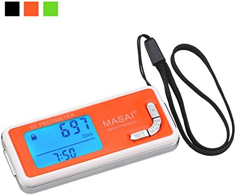 Pedometer for Walking-3D Trisport Walking Pedometer-Portable Step Counter for Walking-Non-Bluetooth Pedometers with Lanyard-7 Days Memory for Distance/Calorie Counter with Water-Resistant/Backlight-OR
