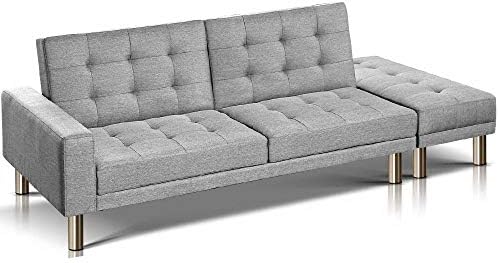 Artiss Sofa Bed Adjustable 3 Seater Couch Fabric Recliner Lounges