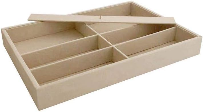 Large Beige Premium Quality Velvet Glasses Box Tray Stackable Practical Trade Show Home Use Jewelry Display Organizer: Home & Kitchen