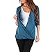 Mother Bee Maternity Criss Cross Maternity and Nursing Wrap Tunic Teal