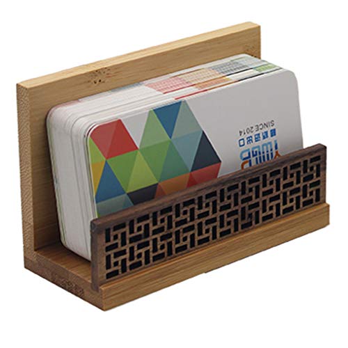BangQiao Handmade Bamboo Wooden Business Name Cards Display Stand Holder for Desk, Home and Office - Thumbnail 5