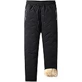 Mens Winter Warm Sweatpants Fleece Sherpa Lined Track Pants Active Thermal Joggers with Zipper Pockets