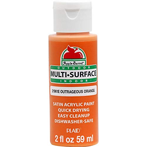 Apple Barrel 21961E Multi Surface Acrylic Paint, 2 oz, Outrageous Orange 2 Fl Oz
