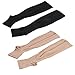2 Pairs Compression Socks Open Toe Leg Support Stocking Knee High Socks with Zipper 15-20 mmHg