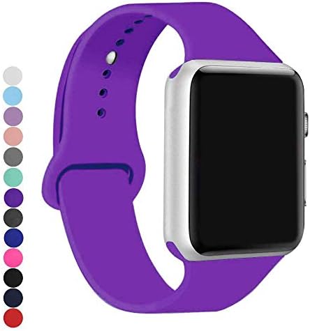 a8Miss Sport Band Compatible for Apple Watch 38mm 42mm Series 1, Series 2,Series 3 or 40mm 44mm Series 4 Series 5 Series 6(42mm(44mm) S/M,Purple)