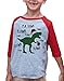 7 ate 9 Apparel Kids Christmas Dinosaur Raglan Shirt Red 5/6T