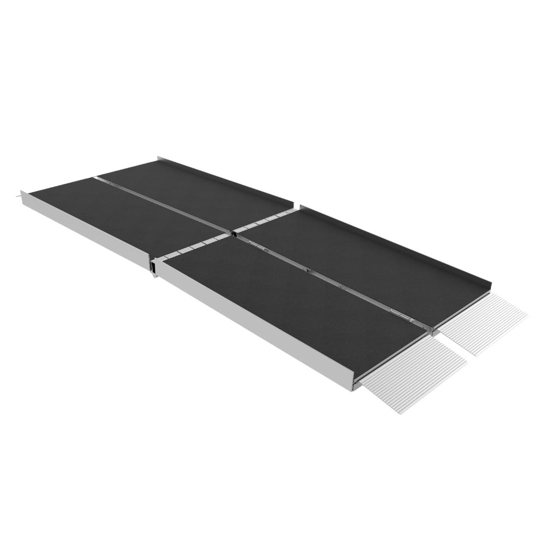 EZ-ACCESS Rampa triple para silla de ruedas, antideslizante, 800 lb, hogar, 7 pies