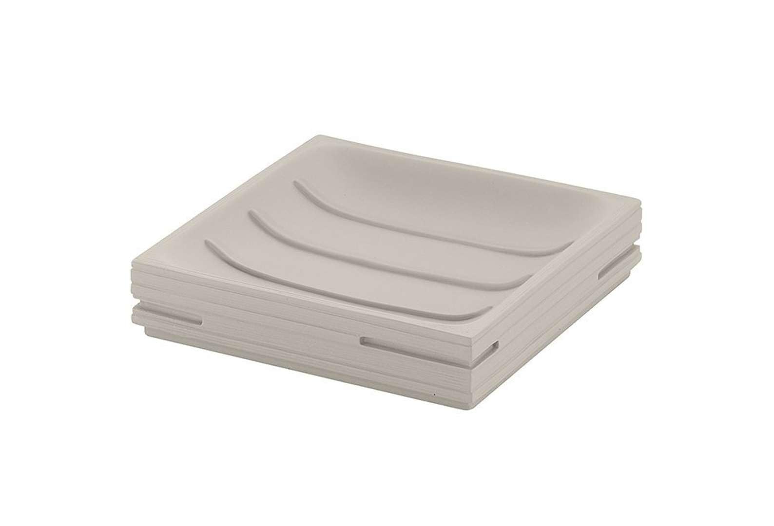 Gedy Quadrotto Soap Dish, Resin, tórtora, 11.2 x 11.2 x 2.4