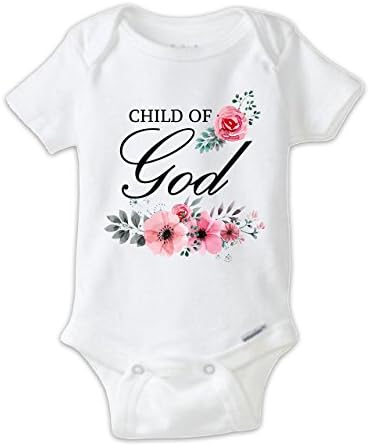 Juju Apparel Child of God Baby Bodysuit Watercolor Flowers Christian Onesies (3-6 Months)