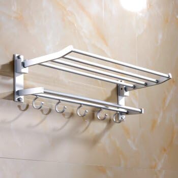 LJMM [free of perforation / no damage to wall] space aluminum bathroom,shelf,toilet,kitchen,bathroom,towel rack,bath towel rack,wall hanging,punching free,60cm