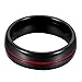 GER Men Women Black&Red Line 7mm Wedding Tungsten Ring Promise Ring Engagement Rings Polished Edge Comfort Fit
