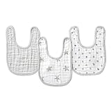 Aden by aden + anais Snap Bib, 100% Cotton Muslin, Soft Absorbent 3 Layers, Adjustable, 9