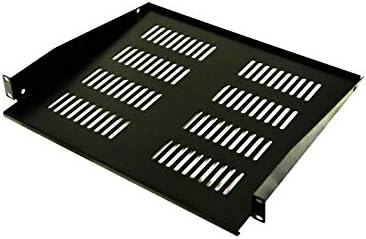 AEONS1U 19-inch Universal Server Shelf Rack Mount Vented Cantilever Center Mount Shelf 15" Deep, Fixed Server Rack Cabinet Shelf Black 2-Pack