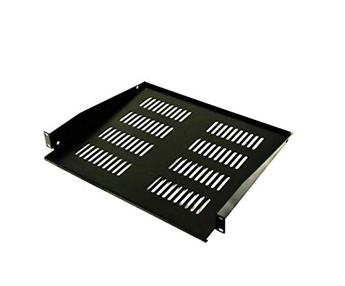 AEONS1U 19-inch Universal Server Shelf Rack Mount Vented Cantilever Center Mount Shelf 15" Deep, Fixed Server Rack Cabinet Shelf Black 2-Pack