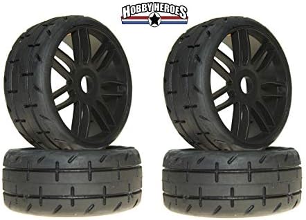 GRP Tyres 1:8 GT Treaded S4 Soft/Medium Black Spoked Belted On-Road Rubber Tires GRPGTX01-S4