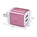 USB Wall Charger, FiveBox 3-Pack Double Wall Charger Adapter USB Plug 2.1A Charger Cube Base Charging Block Charger Brick Phone Box Compatible iPhone X/8/7/6/6s Plus, 5S 5 5C, Samsung Galaxy S9 S8 S7