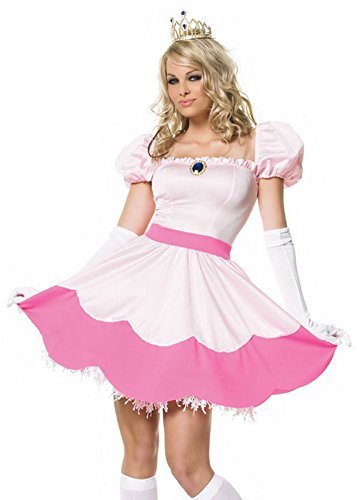 Super Mario Style Pink Princess Peaches Costume S (UK 8-10) by Struts Fancy Dress