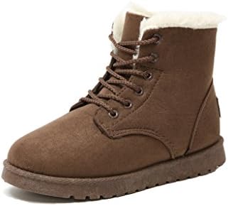 Womens Winter Suede (leather) Snow Ankle Boots Faux Fur Flat Shoes