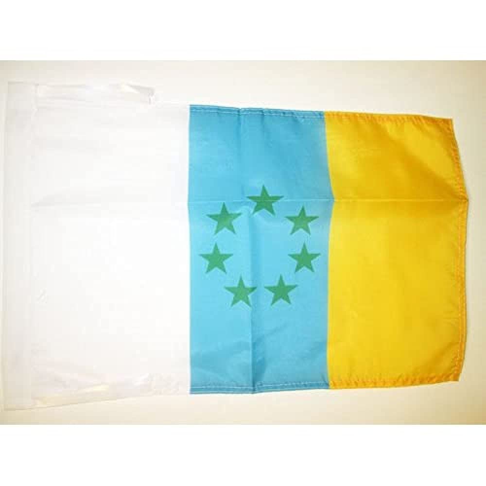 AZ FLAG - Canary Islands Independentist Flag - 18'' x 12'' - 100% Polyester Canarias nationalist Small Banner with Two Cords - Fade Resistant - Vivid Colors - 18x12 in - 45x30 Cm — image 1