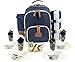 Insulated Picnic Backpack for 4 Persons with Full Stainless Cutlery Set, Roomy Cooler Compartment, Bottle Holder and Large Waterproof Mat