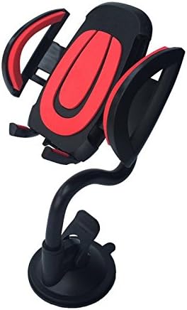 Smartland Universal Long Arm Windshield Dashboard Car Mount Holder Cradle for iPhone 6s/6 plus 5s 5 se Samsung Galaxy S7 S6 edge S5 S4 and Note 5/4/3 (Red)