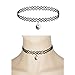 Prohouse Gothic Womens Girls Rubber Pendant Necklace Chain Henna Tattoo Choker Necklace Stretch Elastic Set for Teen 80s 90s
