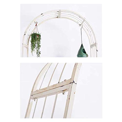 LXLH Bogen für Pflanzen, Torbogen für Garten, Gartenbogen mit beweglicher Tür und Blumentopfständer, Torbogen als Stütze… – Bild 5