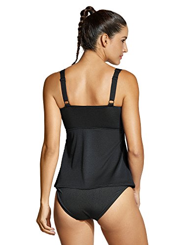 SYROKAN Damen Sportlich Fitness Bademode Tankini Top Twisted Oberteile – Bild 3