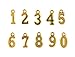 Mandala Crafts Number Charms, Loose Beads for Jewelry Making, Wine Bottle Charms, Keychains (0.7 Inch, 3 Sets, 30 PCs, Gold Color)