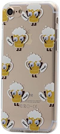 iPhone 7 Plus Case, CKCY Funny Cute Googly Moving Eyes Series Back Case Slim Fit for Apple iPhone 7 Plus (2016) (Beer)