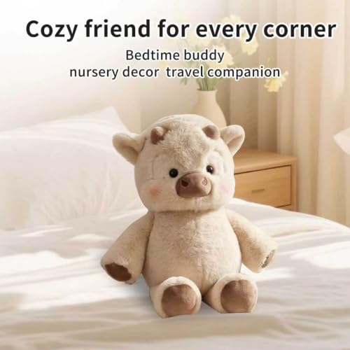 JINDANCL Plush Cow Running 45 cm, Khaki Plush Cow, Cow What Plush, Running Calf That Soft Toy
