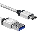 Type C, iOrange-E 6.6ft USB C to USB 3.0 Braided Cable for Apple Macbook 12 inch, Google Nexus 6P, 5X, Pixel, OnePlus 2, LG G5, Nokia N1, Lumia 950, Samsung Galaxy S8, Nintendo Switch and More, Silver