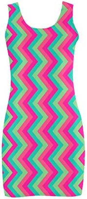 Abbie Miller Retro Pattern Women's Polyester Vest Dress Pink