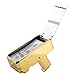 Bee You - Money Gun Paper Playing Spray Money Gun Make it Rain Toy Gun, Handheld Cash Gun Fake Bill Dispenser Money Shooter with 100 Pcs Play Money(Chrome Gold)
