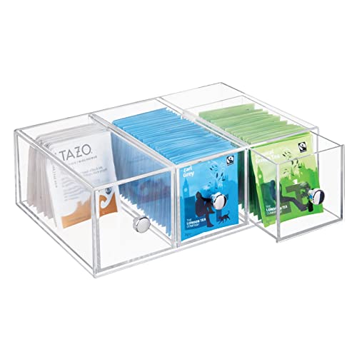 mDesign Plastic Kitchen Pantry Stackable Storage Organizer Container